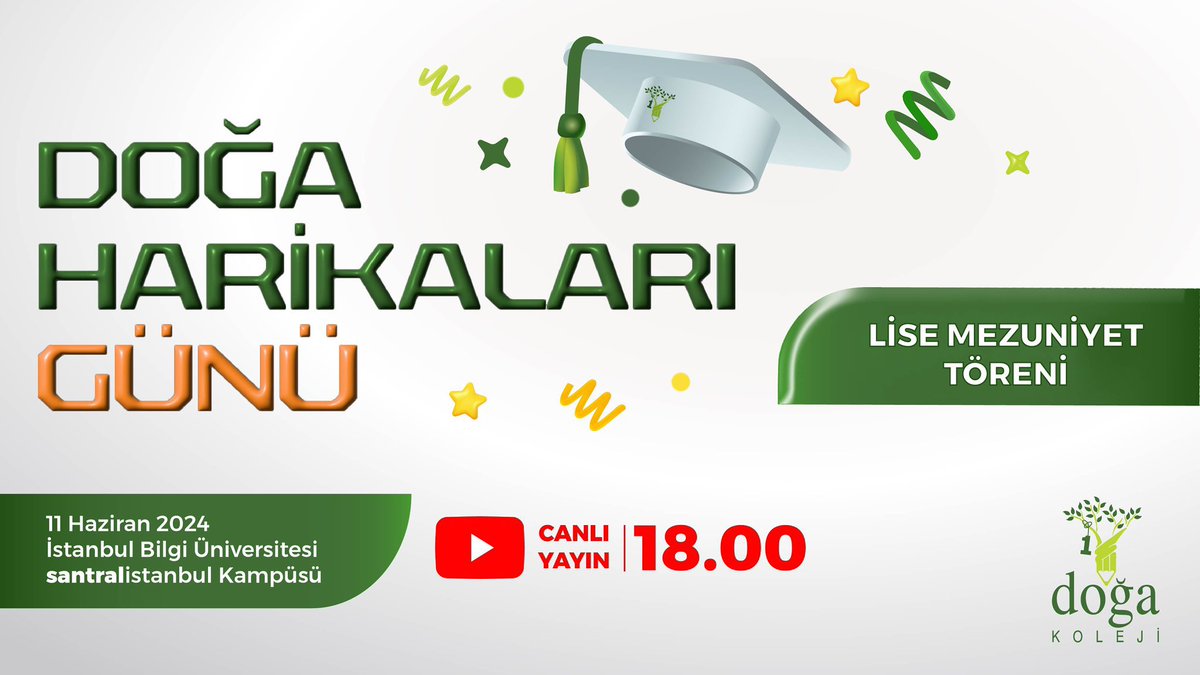 Doğa Koleji Çekmeköy Kampüsü (@cekmekoyi) on Twitter photo Beklenen gün geldi! 😉
Doğa’da Mezuniyet Töreni’ni canlı izlemek için link bio’da!
🗓️11 Haziran
⏰ 18.00
İzlemek için; youtube.com/live/WpTTPshrY…
<a href="/DogaOkullari/">Doğa Koleji</a> <a href="/cavus_gulsen/">Gülşen Çavuş</a> <a href="/peliNBym/">Pelin Aka</a> <a href="/fatihh_polatt/">Fatih Polat</a> Beklenen gün geldi! 😉
Doğa’da Mezuniyet Töreni’ni canlı izlemek için link bio’da!
🗓️11 Haziran
⏰ 18.00
İzlemek için; youtube.com/live/WpTTPshrY…
<a href="/DogaOkullari/">Doğa Koleji</a> <a href="/cavus_gulsen/">Gülşen Çavuş</a> <a href="/peliNBym/">Pelin Aka</a> <a href="/fatihh_polatt/">Fatih Polat</a>