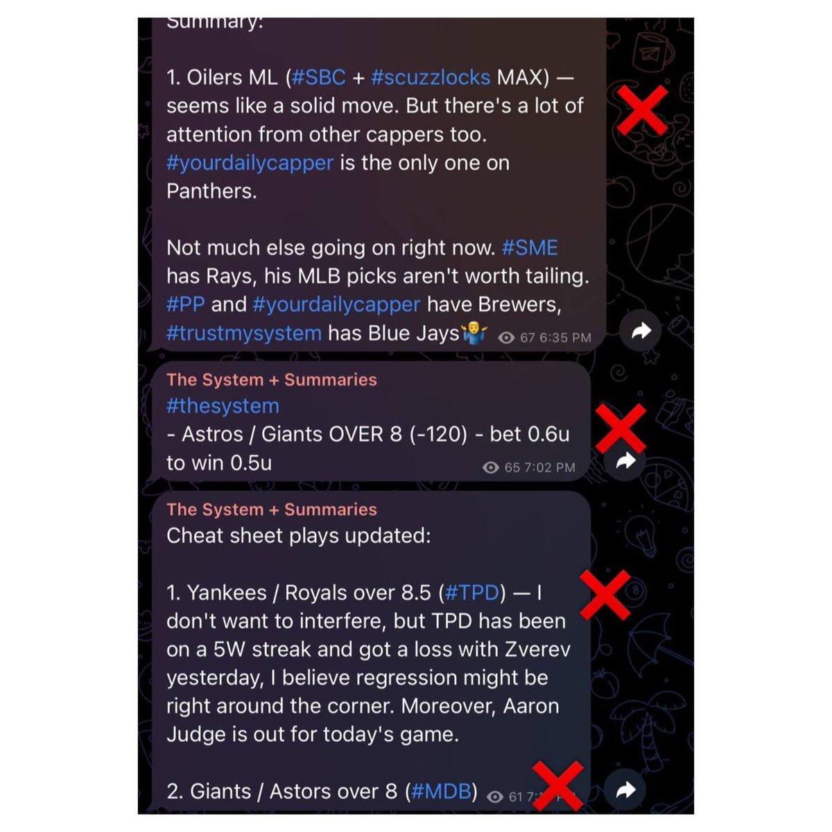 cappers_intel's tweet image. It was a pretty shitty Monday for our stuff!

Firstly, Oilers. Cappers consensus is hitting at one win per 4 losses ratio 😭

Secondly, 6 out of 7 games went UNDER the projected total and our action included those games.

— Cheat sheet went 0-2, #thesystem went 0-1. At least I…