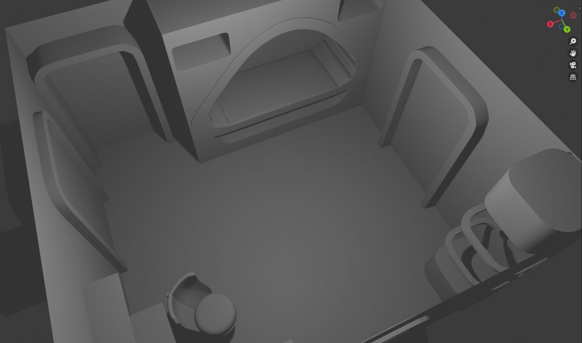 Single living quarters in the Andorian Imperial Academy Engineering wing