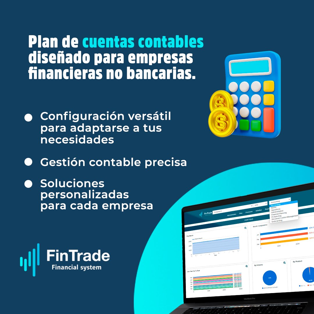 FinTradeSystem's tweet image. En nuestro módulo contable contamos con un plan de cuentas contables, al adquirirlo mejorarás la precisión y eficiencia de tu gestión contable. ¡Contacta con nosotros hoy mismo!

#FinTrade #Contabilidad #Finanzas #PlanDeCuentas #EmpresasFinancieras #PrecisiónContable