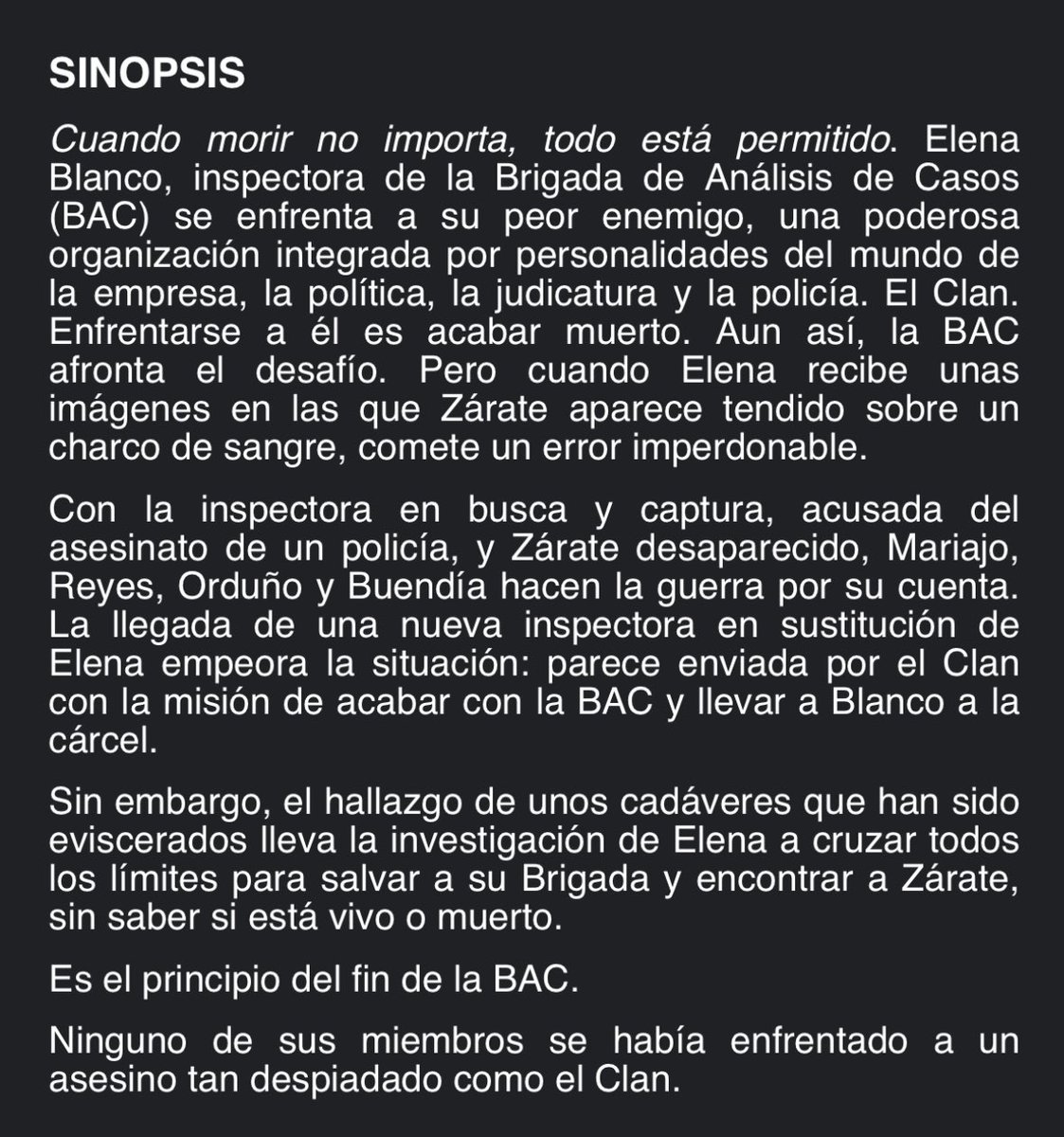 🚨 #NOVEDAD 🚨

La quinta entrega de la serie de la inspectora Elena Blanco se publicará por <a href="/edit_planeta/">Editorial Planeta</a> y saldrá el próximo 10 de septiembre en un gran lanzamiento en España y América Latina.

La historia que se inició con #LaNoviaGitana continúa con una nueva entrega brutal.