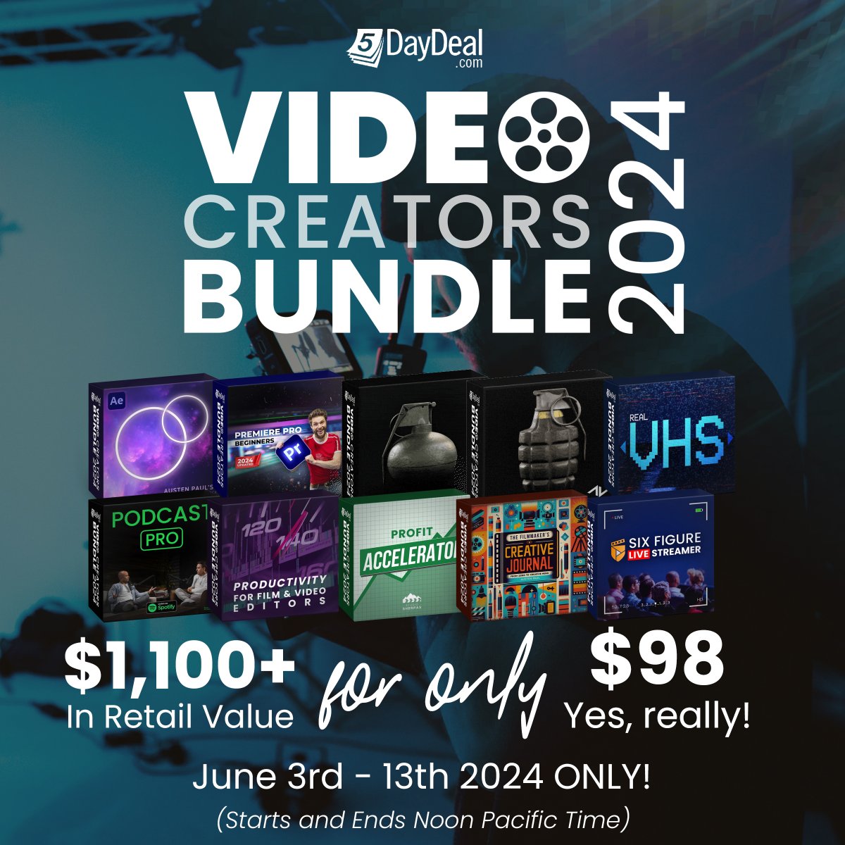 Only 2 days left to get these fantastic video production resource bundles tailor-made for creatives brought to you by 5DayDeal®,  Pro Video Creators, and Video Creation Brands from around the globe for up to 96% off! 

Click here for more! ow.ly/MR6Z50Sc8vw