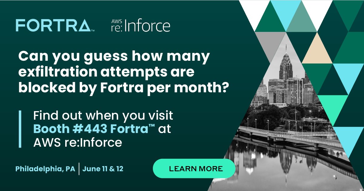 fortraofficial's tweet image. Meet Fortra in Philadelphia at @AWSreInforce this week, June 11 and 12. You might even win an electric scooter after experiencing one of our gamified security training modules.
Find out more about Fortra on AWS. hubs.la/Q02BdFqM0
#AWS_Partner