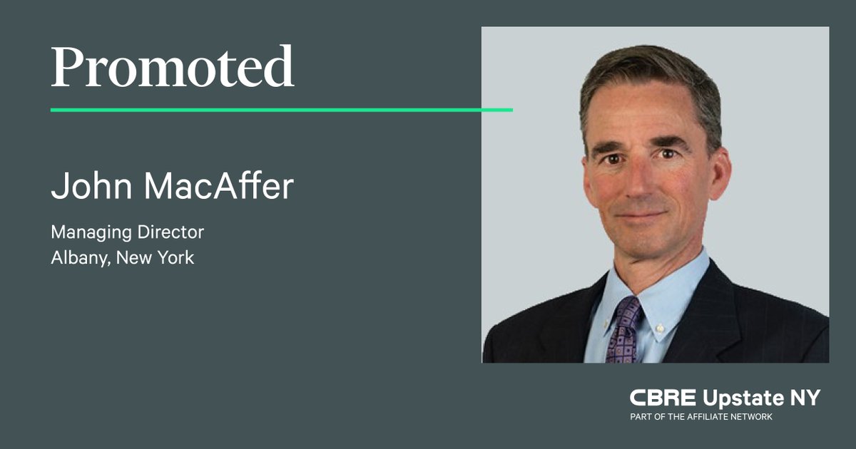 Join us in congratulating John MacAffer, the new managing director of our Albany office!

John has been a valued member of our team for 25 years and we look forward to him being in this role.