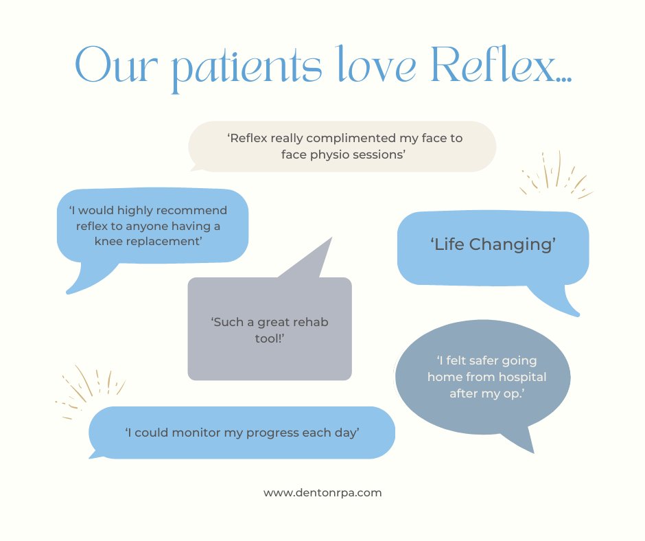 DentonPhysioTec's tweet image. Sometimes in the day to day we forget how amazing and pioneering Reflex is. We love it, our patients love it, physios love it and together we are redefining physio and orthopaedic pathways. We can’t wait to help change more lives in future with Reflex rehab technology. #rehab