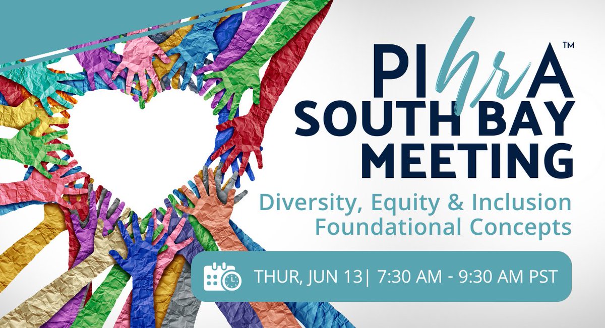 PIHRASouthBay's tweet photo. Hello Everyone! Don't miss out on the PIHRA South Bay Meeting - Diversity, Equity, &amp; Inclusion Seminar on June 13th at 7:30 AM. 

Register for this insightful event here: https://t.co/s6EGU6FnQl https://t.co/xyDtyU6V7m
