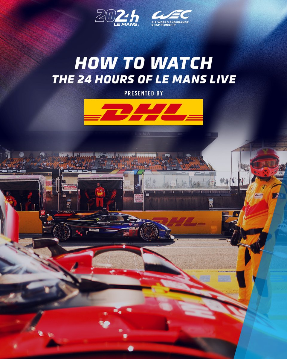 24hoursoflemans's tweet photo. At last! Here's the list of TV broadcasters screening the 24 Hours of Le Mans this weekend. Where will you be watching from? 👀

@DHL_Motorsports

#LeMans24 #WEC https://t.co/wrQMY9tF9b