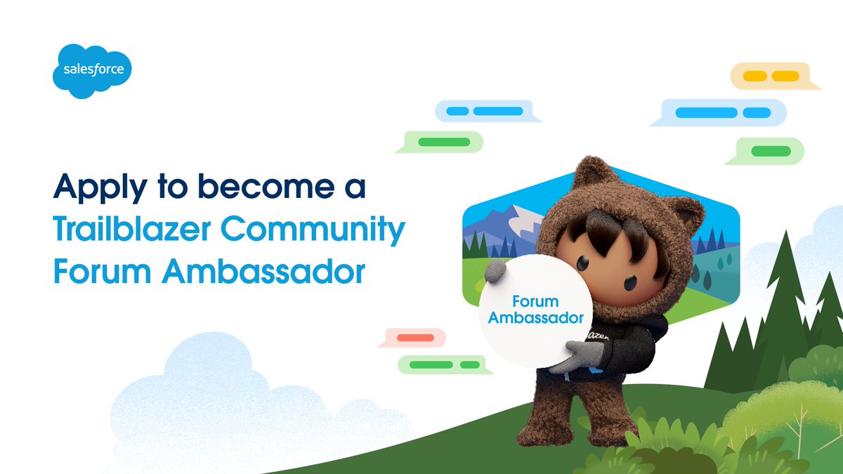 Forum Ambassadors are online #TrailblazerCommunity superusers recognized for sharing their @Salesforce knowledge and best practices. 💻 

Learn about the perks + responsibilities of becoming a Forum Ambassador and apply by July 11, 2024: sforce.co/3VD5FPK
