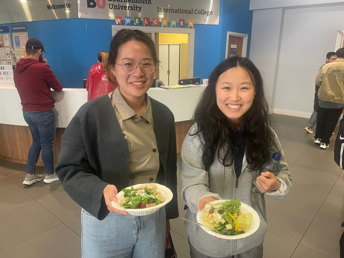 Today at the College Paulina and Oksana hosted a make your own salad event. It proved to be extremely popular with our
students and proved to be a good opportunity to promote different national cuisines here in the College.