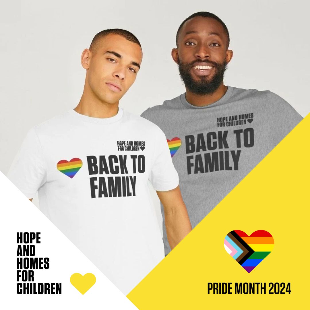 HopeandHomes's tweet photo. This Pride Month, we're celebrating families in all their wonderful diversity. π Show your #pride with our limited edition Back to Family Prime Month T-shirts. Head to the https://t.co/UXB7z3Mhkz
#PrideMonth2024 #FamilyEquality #ShowYourPride #BackToFamily #HopeAndHomes https://t.co/A6qCmDDkgN