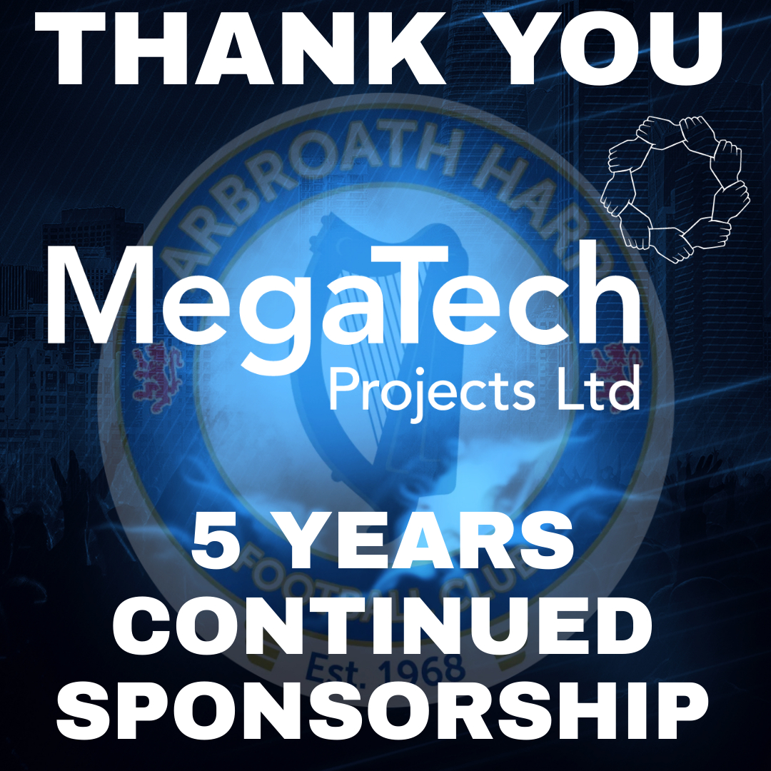 arbroathharpfc's tweet photo. Thank you Megatech projects for another year of sponsorship for the club. https://t.co/H9aDv6xDb1