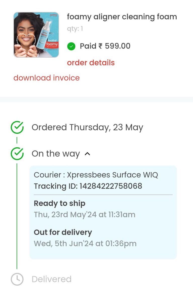 rohatgishivani's tweet image. "Extremely disappointed with @makeO_toothsi for failing to deliver the foamy aligner cleaning foam I ordered on May 23rd. Despite multiple attempts to resolve the issue, no action has been taken. Unacceptable service and lack of accountability. #Toothsi #CustomerServiceFail"