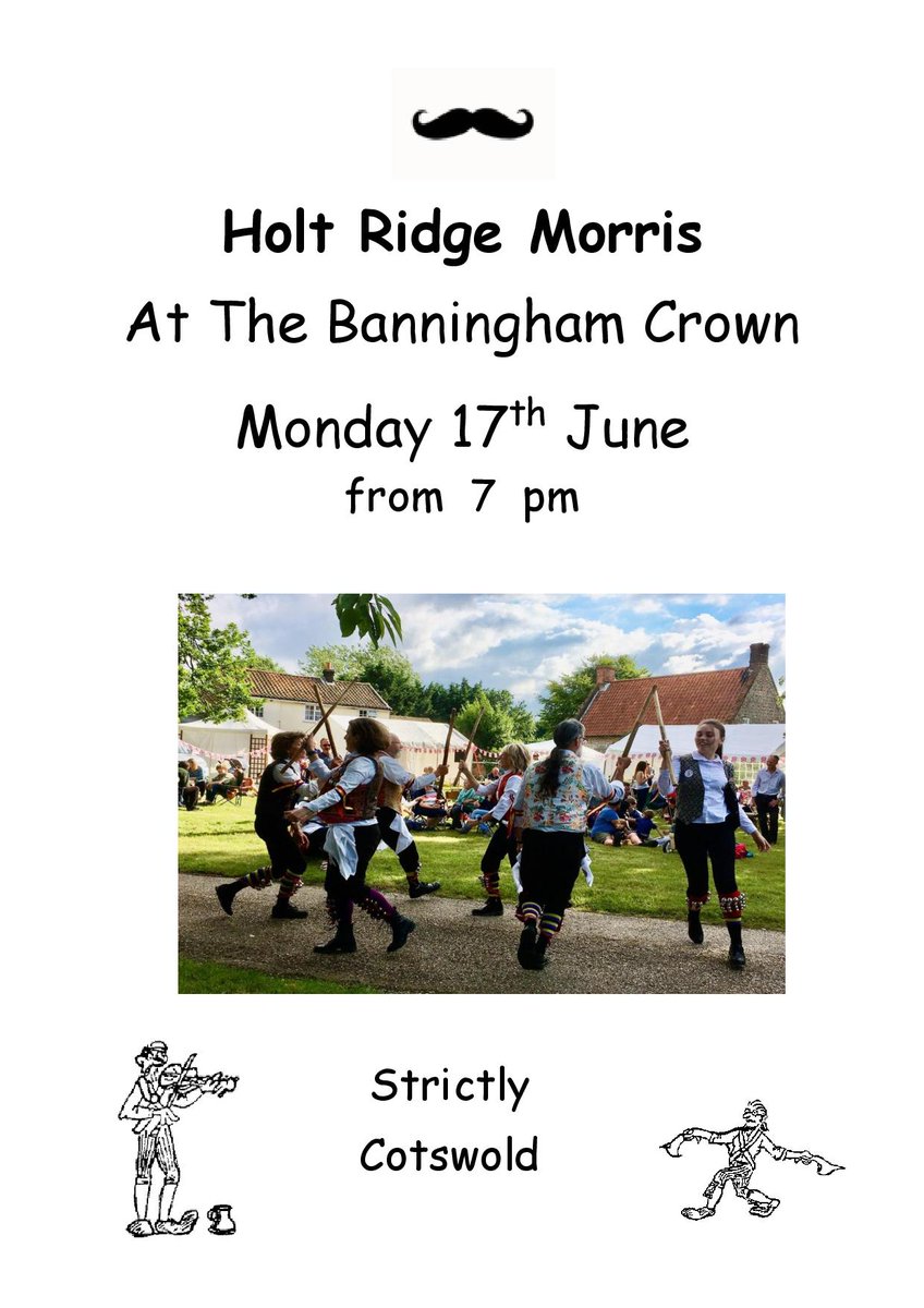 Banningham Crown (@banninghamcrown) on Twitter photo Holt Ridge Morris dancing in the garden <a href="/BanninghamCrown/">Banningham Crown</a> Monday 17th June.๐๐๐ป๐ Holt Ridge Morris dancing in the garden <a href="/BanninghamCrown/">Banningham Crown</a> Monday 17th June.๐๐๐ป๐