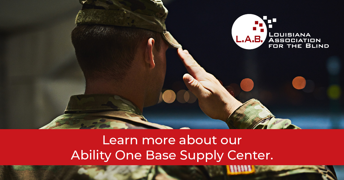 LaBlind's tweet photo. AbilityOne Base Supply Center (operated by the Louisiana Association for the Blind) is an office supply center with products made by Americans with disabilities. It has locations at the Barksdale Air Force Base and at Fort Polk. Learn more: https://t.co/VFw7WGsAKi https://t.co/tf26UlgUsD