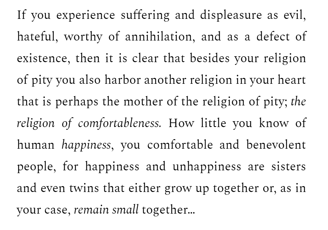 Nietzsche explains the problem with chasing happiness