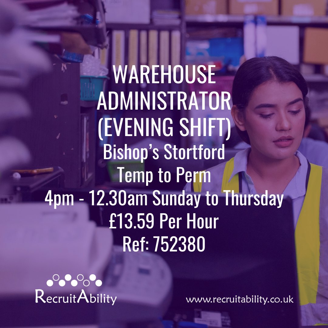 We have a great opportunity for someone looking to kick start their career with a with a forward thinking company, great management who look after their staff, in the centre of Stortford. Apply today:
recruitability.co.uk/job/warehouse-…