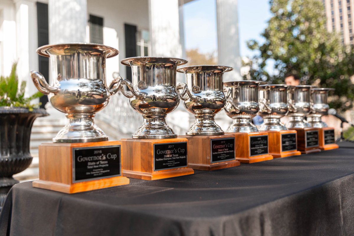 The Governor’s Cup is awarded to the state that leads the nation with the most corporate relocations and expansion projects. 

Texas has won this prestigious award for 12 years in a ROW. 🏆

It’s a testament to Texas’ world-class workforce and strong business climate.