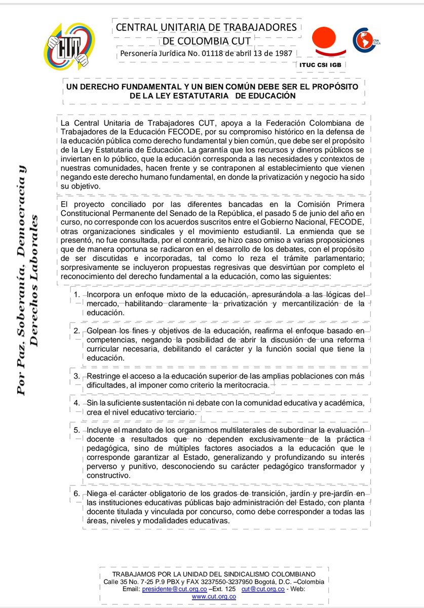 Central Unitaria de Trabajadores tweet media