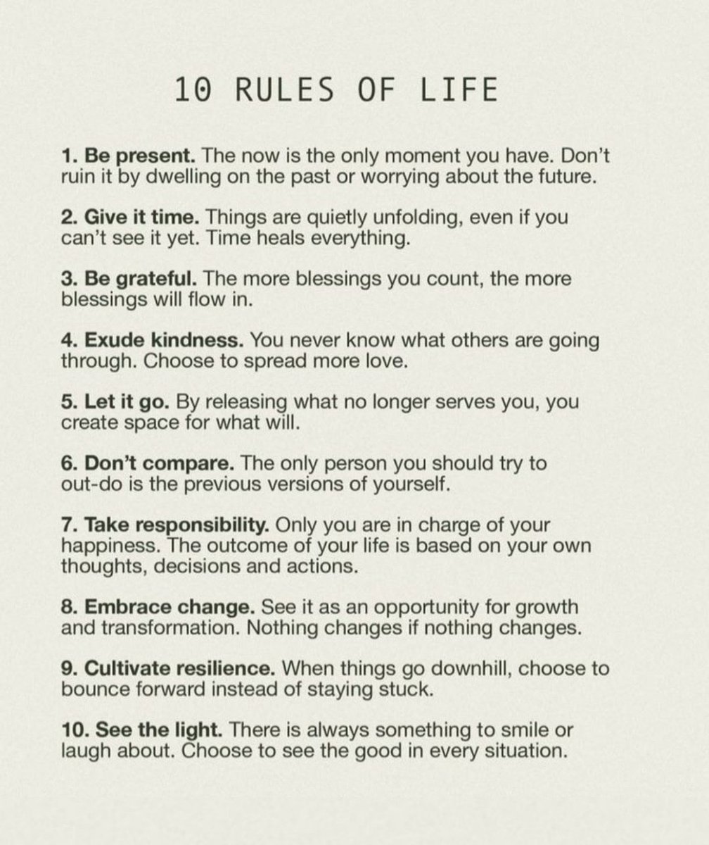10 RULES OF LIFE