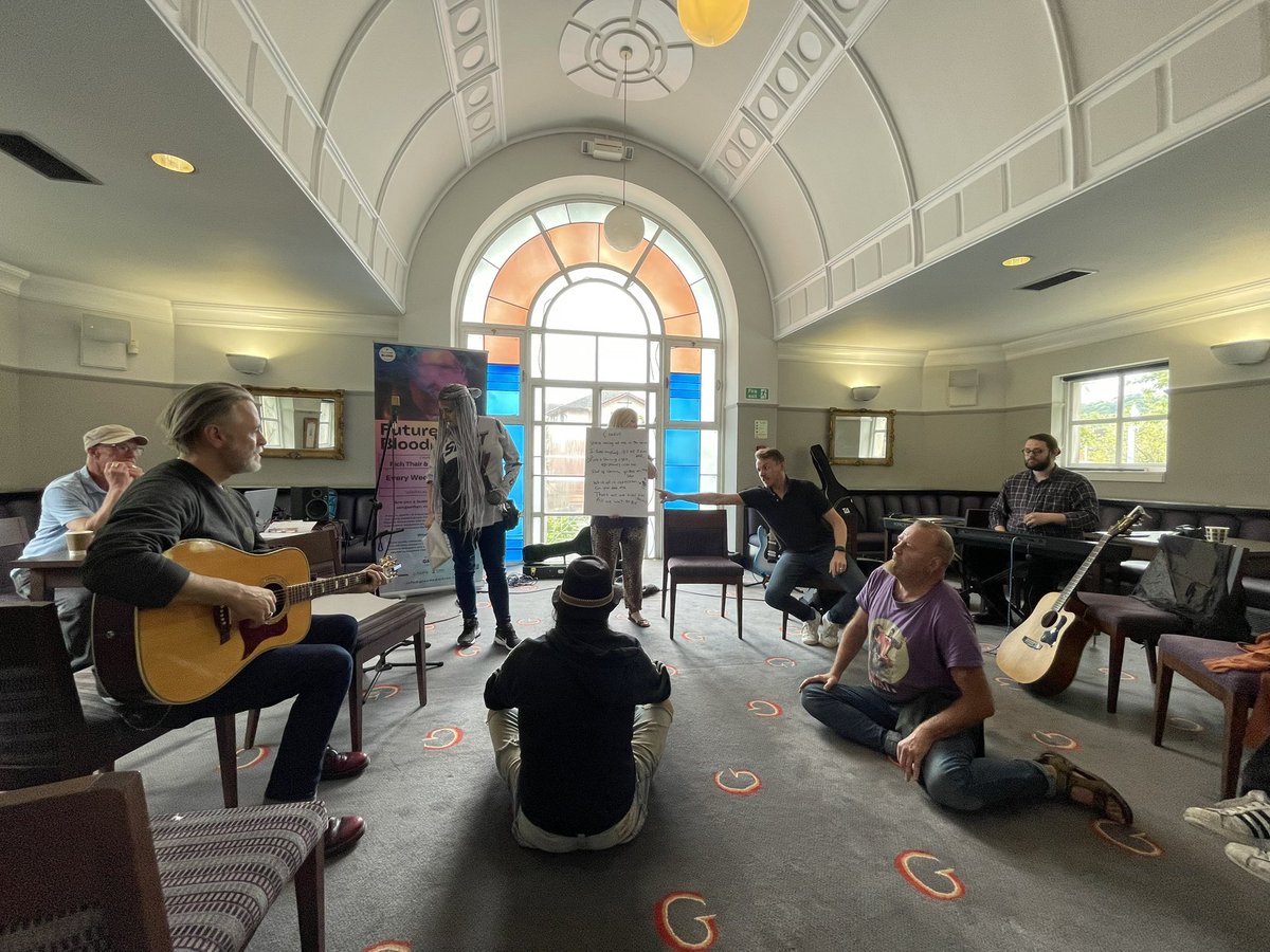 GrandAmbition__'s tweet photo. Outstanding afternoon working in collaboration with @TheWallich & #TheChoirWithNoName #StoryProject @stevebalsamo @owenplaywright #RichThair 💥⚡️💥 @SwanseaGrand @SwanseaCouncil https://t.co/JApsxrR48h