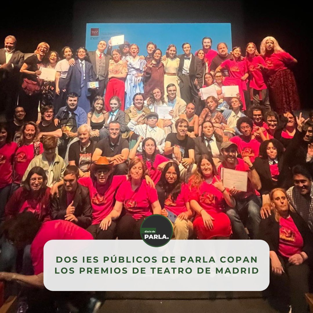 Los estudiantes de secundaria de Parla copan los premios en la XXXI edición del Certamen de Teatro Escolar de la CAM. Los grupos de teatro del Instituto Narcís Monturiol y el Instituto Las Américas han obtenido seis galardones

Entre y conoce su éxito 👉🏼🔗 diariodeparla.com/2024/06/11/dos…