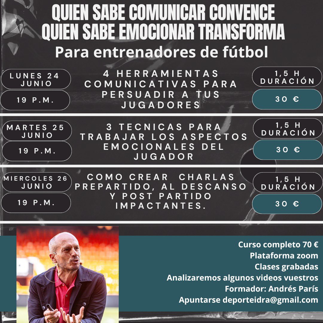 Reserva ya tu plaza. Formación para entrenadores de fútbol. 

forms.gle/DiYWF5EURdtmdr…