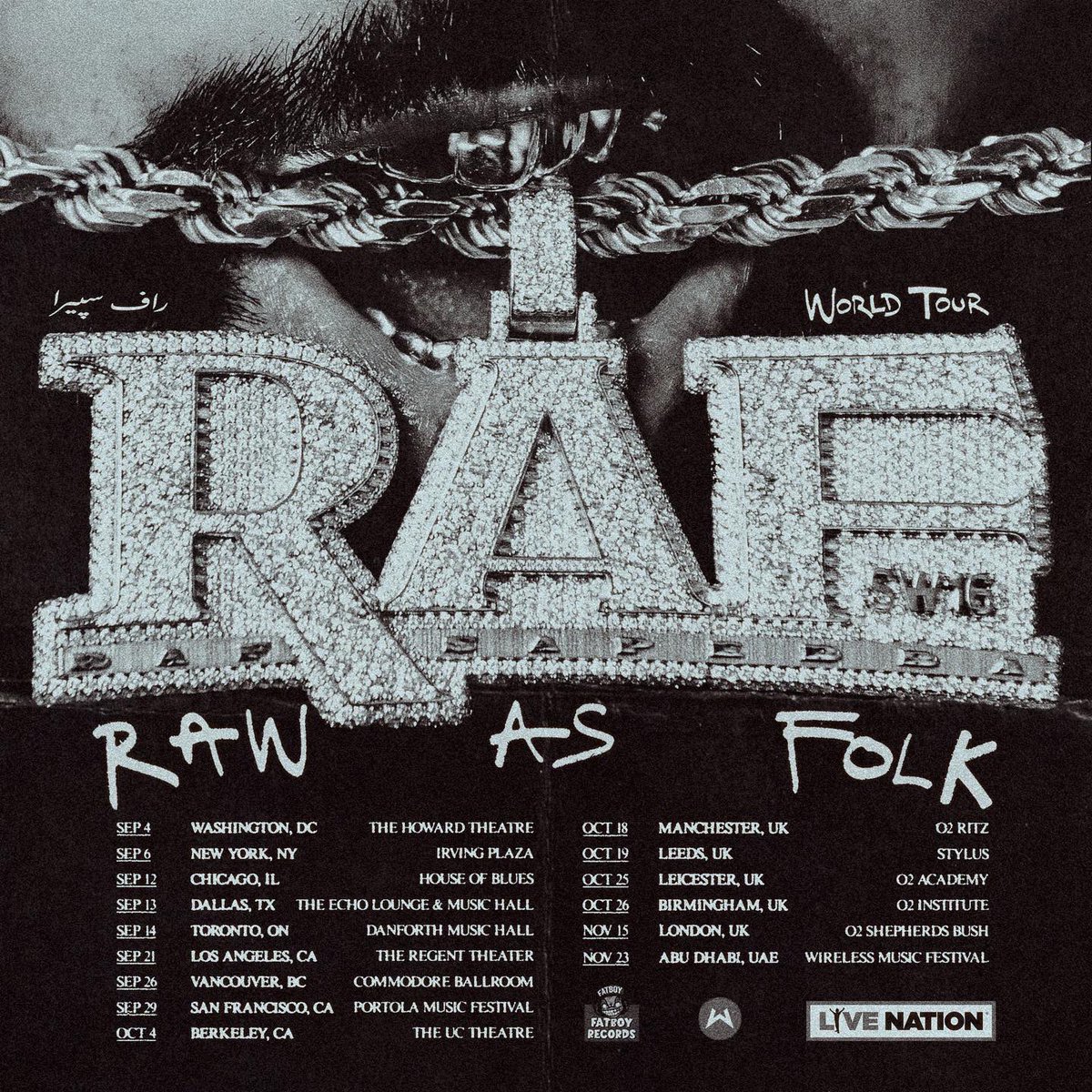 RAF-SAPERRA’s

‘RAW AS FOLK’ TOUR 2024

Pre-sale starts tomorrow @ 10am

pre-sale sign up: laylo.com/rafsaperra/bet…