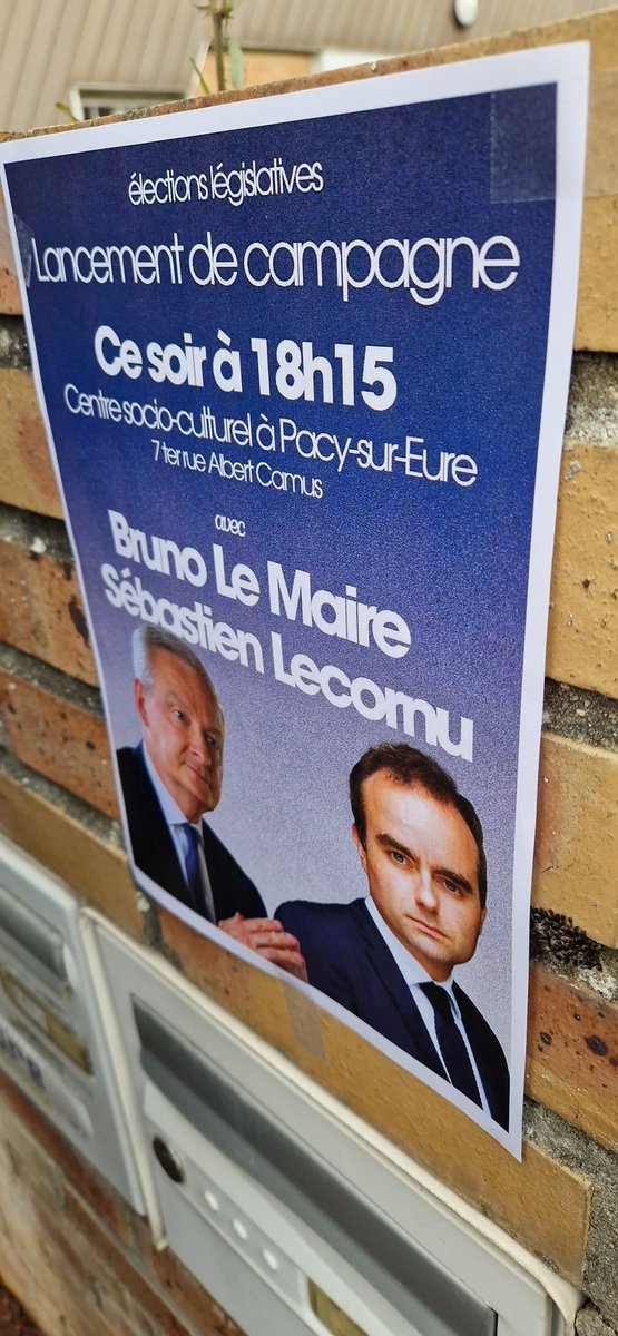Anthony Quindroit (@chilietcarnets) on Twitter photo Deux ministres dans l'Eure pour soutenir un candidat : c'est à suivre sur <a href="/paris_normandie/">paris_normandie</a>
#Législatives2024 #DissolutionAssembléeNationale <a href="/BrunoLeMaire/">Bruno Le Maire</a> et <a href="/SebLecornu/">Sébastien Lecornu</a> Deux ministres dans l'Eure pour soutenir un candidat : c'est à suivre sur <a href="/paris_normandie/">paris_normandie</a>
#Législatives2024 #DissolutionAssembléeNationale <a href="/BrunoLeMaire/">Bruno Le Maire</a> et <a href="/SebLecornu/">Sébastien Lecornu</a>