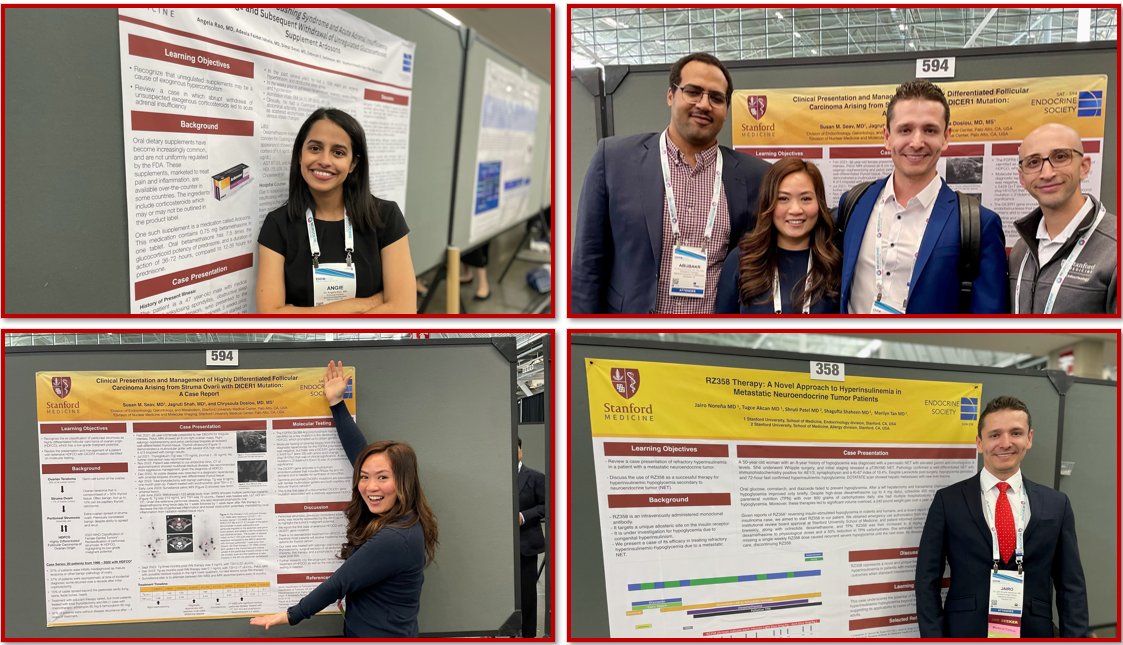 Our fellows at the ENDO2024 in Boston, MA showing off their poster presentations. Congratulations and we are very proud of them! They even bumped into our alumni fellow Abu. #stanfordendo #ENDO2024 <a href="/Abubakr_Endo/">Abubakr Hassabo Mohamed</a> <a href="/DrJairoNorena/">Jairo Noreña MD.</a>  <a href="/AngieRao92/">Angela Rao, MD</a>