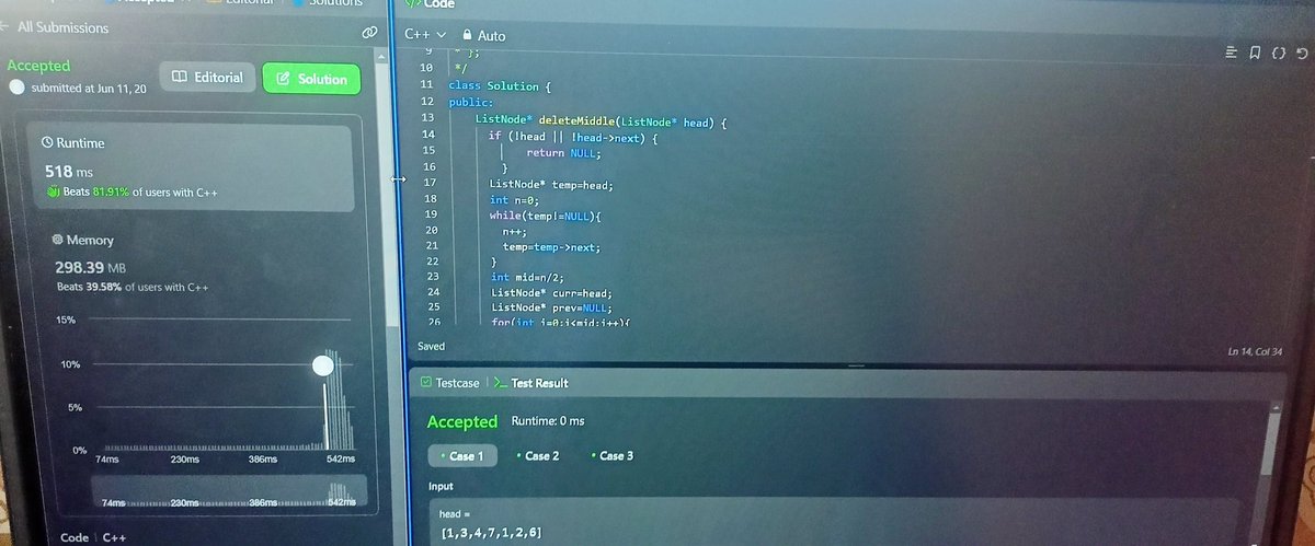 Neharik04's tweet image. Day 9✅
Studied circular linked lists and solved problems on LeetCode. Keeping the momentum going! 🔄📚 #100DaysOfDSA #LeetCode #LinkedLists