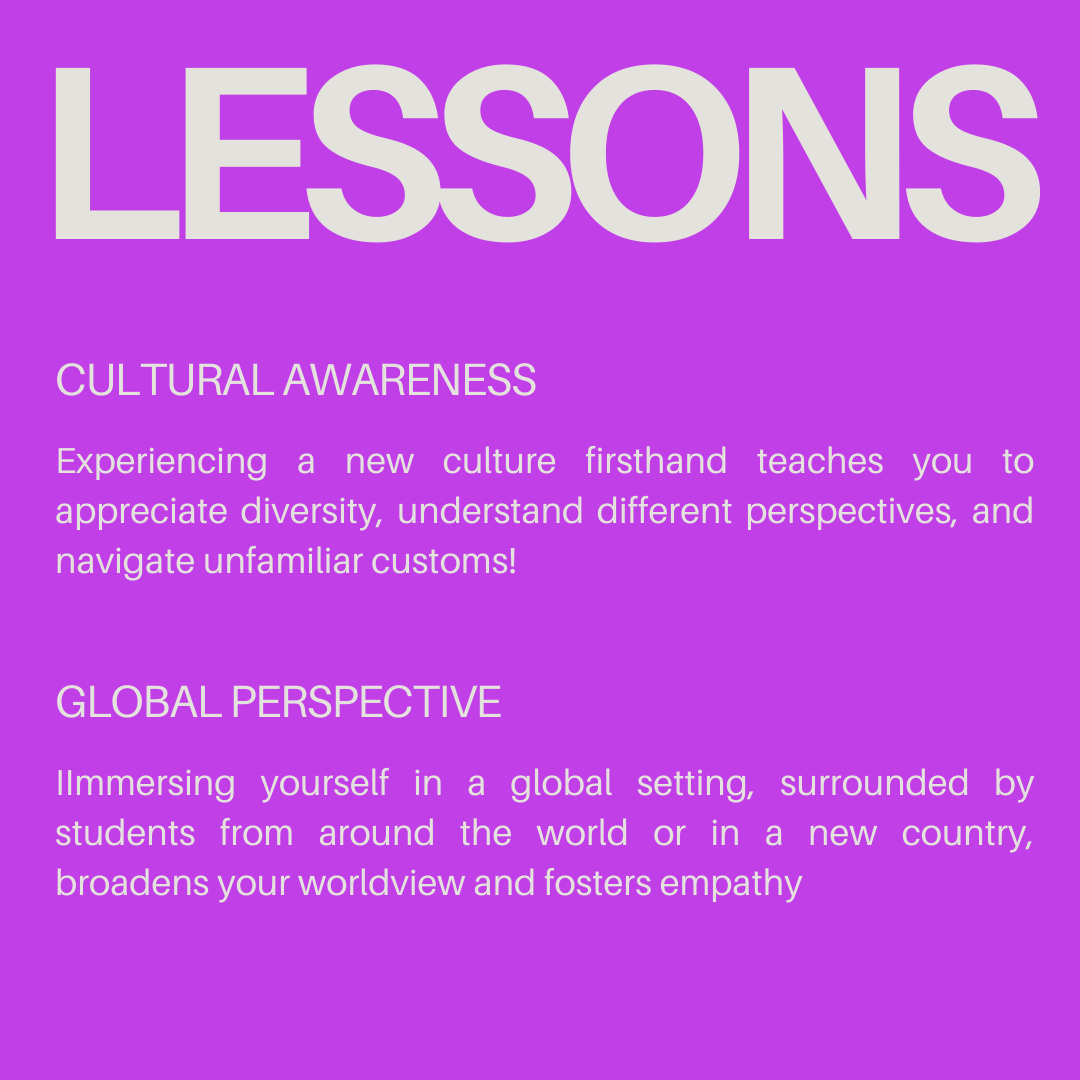 ExchangeEncyclo's tweet photo. Embarking on a journey such as a study exchange isn't just about changing locations - It's about transforming perspectives and growing. These are our highlights for the wonderful lessons studying abroad can offer✨🌸
#ExchangeLife #Lessons #Inspiration #Students https://t.co/qkUINauhkn