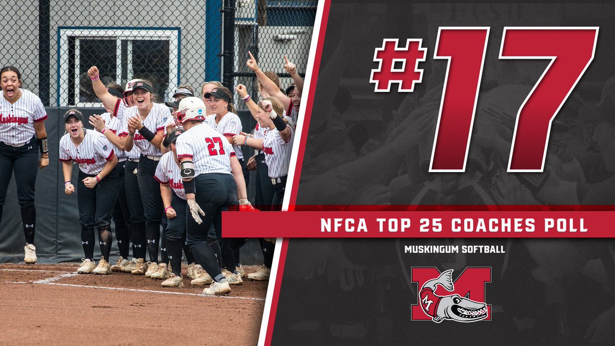 The Muskingum softball team was ranked 17th in the final NFCA Division III Top 25 Coaches Poll. The Muskies earned an at-large berth in the NCAA Tournament, won the NCAA Regional Championship, and advanced to their first-ever Super Regional since the NCAA changed the tournament
