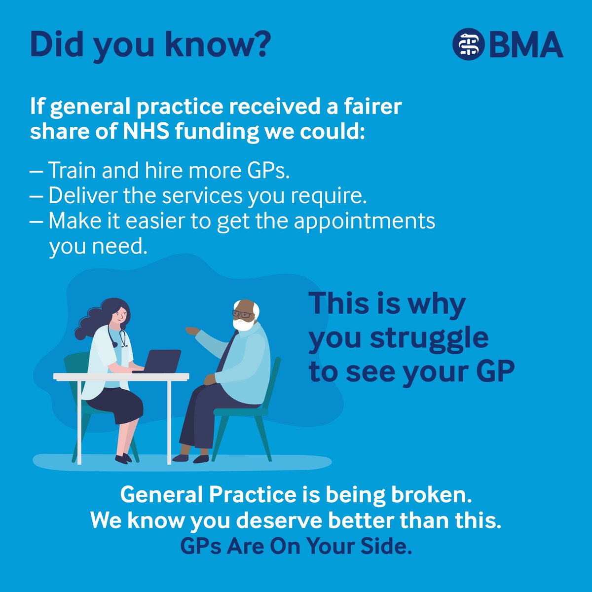 Dr Steve Taylor (@drstevetaylor) on Twitter photo Did you know?
Hopefully you’ll know now and you can share with those that don’t know
GP Crisis needs your support
<a href="/DAUK_GP/">DAUK GP Committee</a> <a href="/BMA_GP/">General Practice</a> #GPONYOURSIDE Did you know?
Hopefully you’ll know now and you can share with those that don’t know
GP Crisis needs your support
<a href="/DAUK_GP/">DAUK GP Committee</a> <a href="/BMA_GP/">General Practice</a> #GPONYOURSIDE