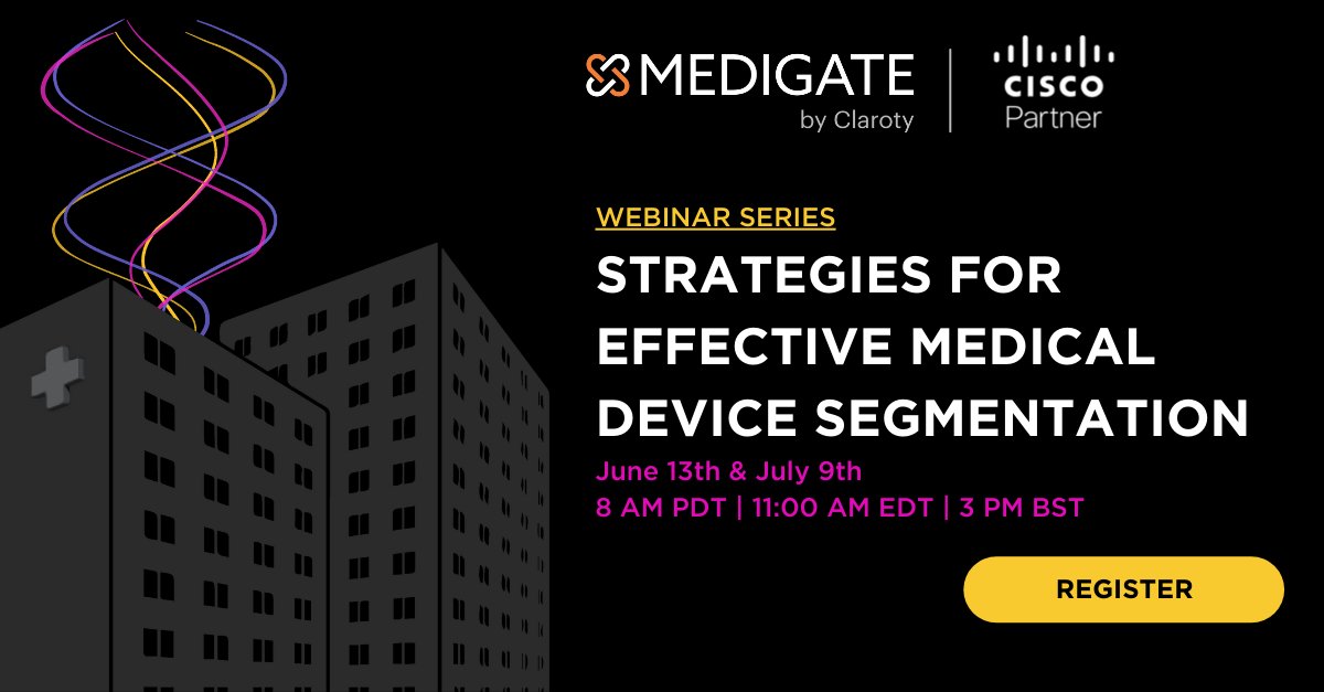 ClarotyHealth's tweet image. ๐ Journey into hospital #cybersecurity with this series on the #NetworkSegmentation of medical devices, feat. interviews with hospital systems expoert, who'll offer insights into their experiences, challenges, and triumphs. Sign up here: hubs.li/Q02BfxJ_0