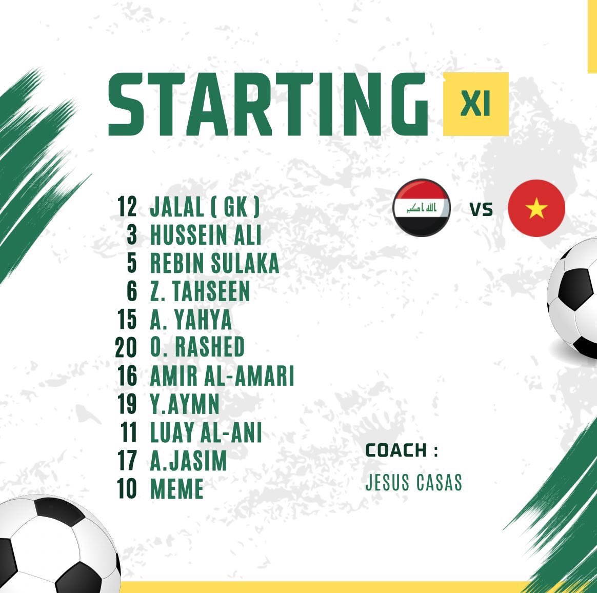 🚨 The 𝗢𝗙𝗙𝗜𝗖𝗜𝗔𝗟 𝗫𝗜 for the last Round 2 fixture vs Vietnam. 🇻🇳 

One more win away from a perfect record! 👊🦁 #AsianQualifiers