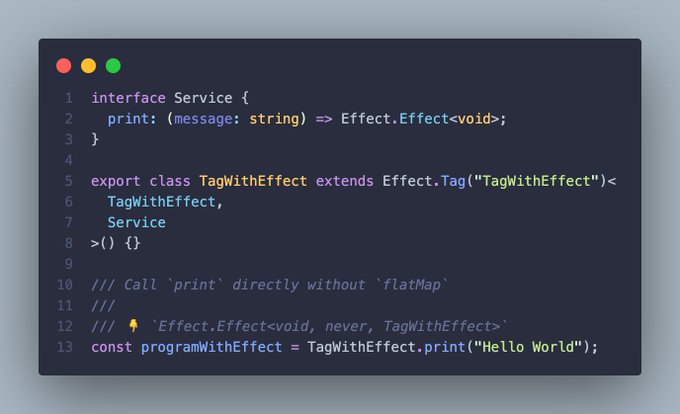Effect.Tag gives you direct access to the service function