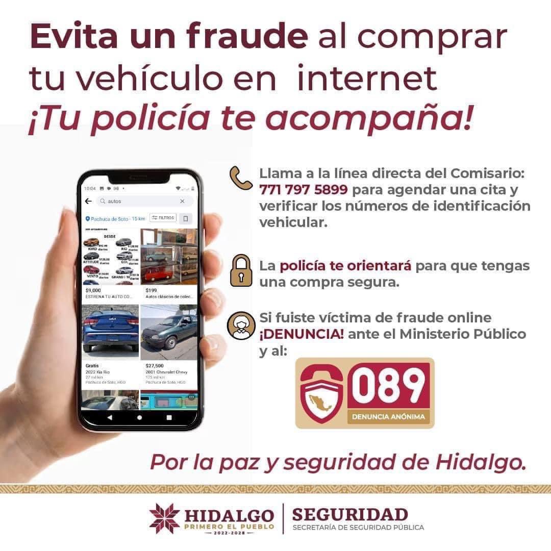 🚔 Recuerda que con nuestro servicio #TuPolicíaTeAcompaña, te brindamos proximidad y resguardo policial para traslado de valores, así como consulta para los datos de identificación vehicular.

Si fuiste víctima de fraude, comunícate a la línea 771 797 5899 ☎