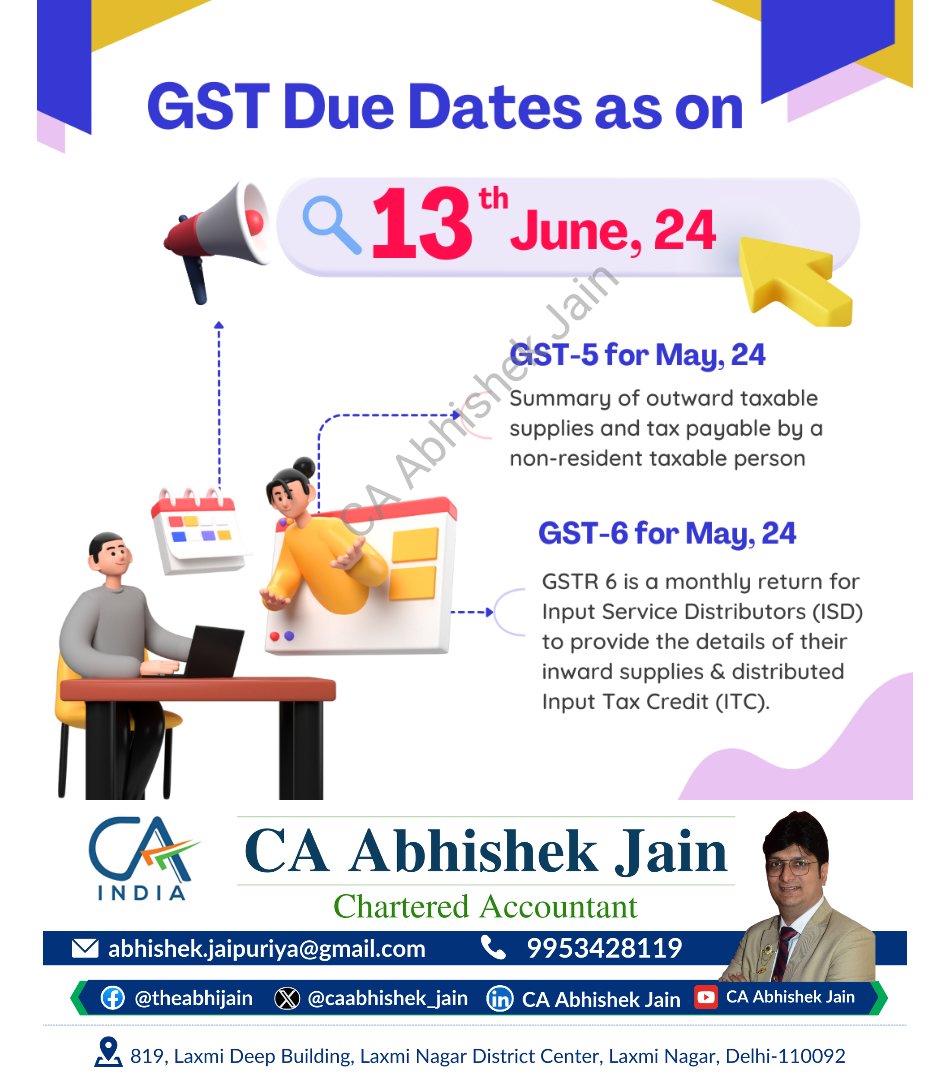 caabhishek_jain's tweet photo. GSTR-6 #GSTR6
#GSTFiling
#InputServiceDistributor
#TaxCredit
#GSTCompliance
#GSTUpdates
#BusinessTax
#FinancialManagement
#TaxDeduction
#IndianEconomy https://t.co/NxSLjKDtQl