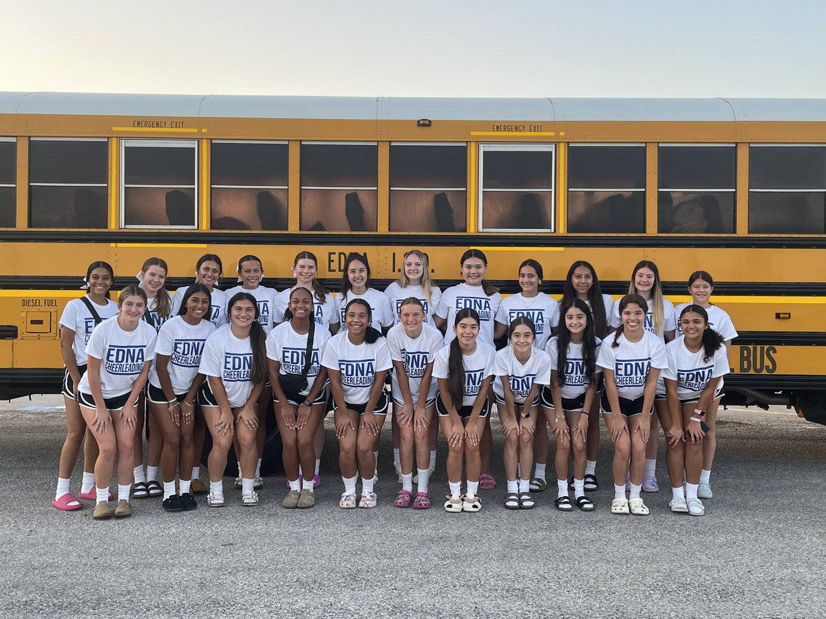 CheerEdna's tweet photo. Off to UCA Cheer Camp we go! Look out Austin we are coming loud and Cowgirl Proud 🤠💙 Thank you Edna Cheer Booster Club for all of the goodies!! https://t.co/M9Ad6Bhe8n