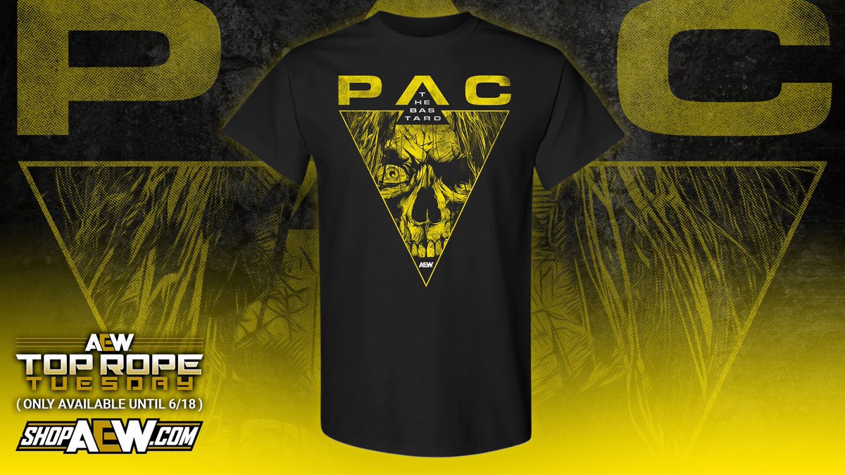 PWTees's tweet photo. The @BASTARDPAC is this weeks #TopRopeTuesdays. Available for One Week (6/18) 🔗 Link Below

https://t.co/pairXAZ0Z2

#pwtees #prowrestlingtees #shopaew #thebastardpac #AEW https://t.co/yJTN1Wp2D0