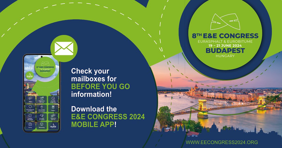 📧 Check your emails! We’ve sent you the “Before You Go” information with all the essential details you need. Plus, don’t forget to download our handy Congress App for a seamless event experience. 📲

Available now on the App Store and Google Play! 💡

#EECongress2024 #asphalt
