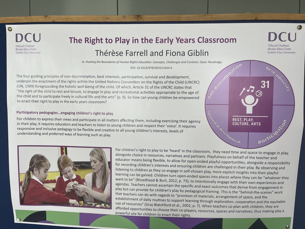 GFrench_ECEC's tweet photo. Posters by our wonderful colleagues to celebrate the UN International Day of Play @DCU_LLECE @MauraCoulter6 @giblin_fiona @sinlambe @CoraOFarrell1 https://t.co/PcoQ8ihBJY