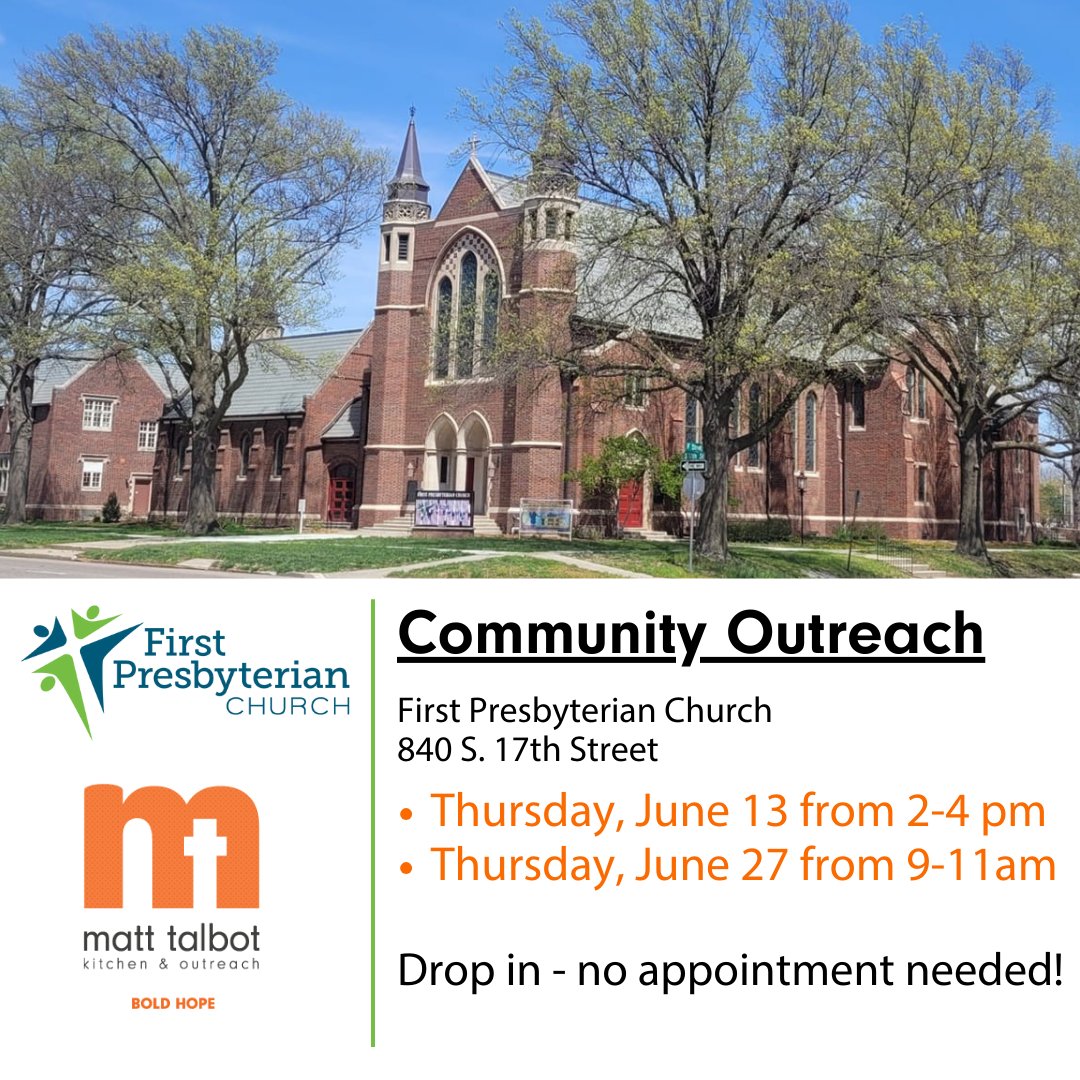 In need of assistance but having a hard time getting to our facility on North 27th Street? Staff will be at First Presbyterian Church to offer help accessing food, hygiene items, and other resources. Use the main office entrance on 17th St., near the bus stop. All are welcome.