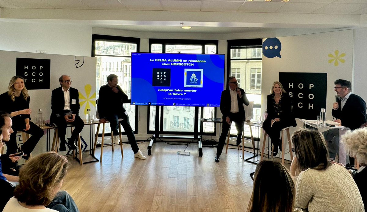 Ce soir a lieu la 2e édition des talks #CelsaAlumnixHopscotch 2024. Les participants auront l'opportunité d'échanger sur le thème "Jusqu'où faire monter la fièvre ?" inspiré de la nouvelle série La Fièvre ! 
Un événement organisé par <a href="/CelsaAlumni/">CelsaAlumniNetwork</a> et <a href="/HopscotchPR_/">Hopscotch PR</a> 👇