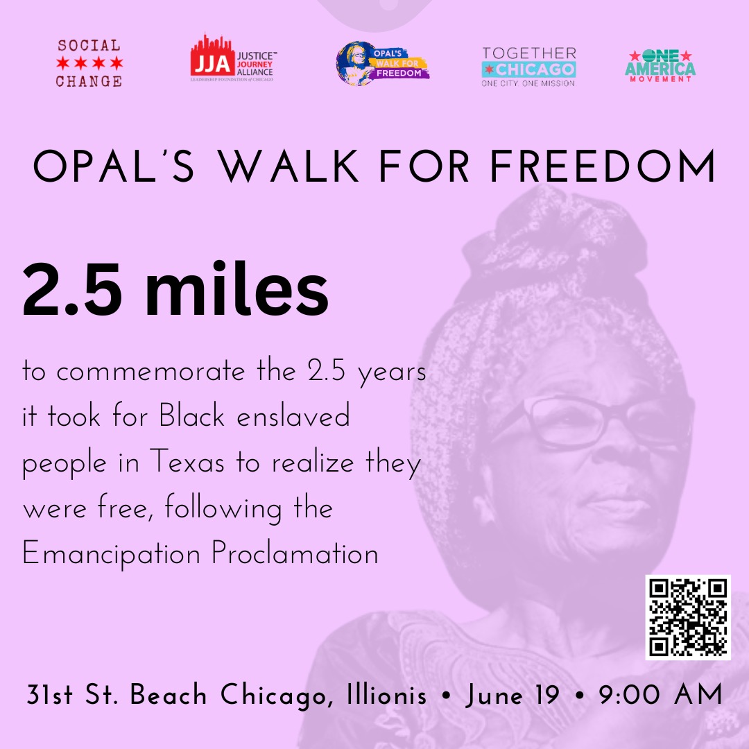 JJA_Chicago's tweet photo. Good Morning Windy City!! 

We want to invite you to join us for the inaugural Juneneeth Opal's Walk for Freedom. 

We would like to have a record turnout and we cannot do this without YOU!! https://t.co/dfpCG4Hlcw