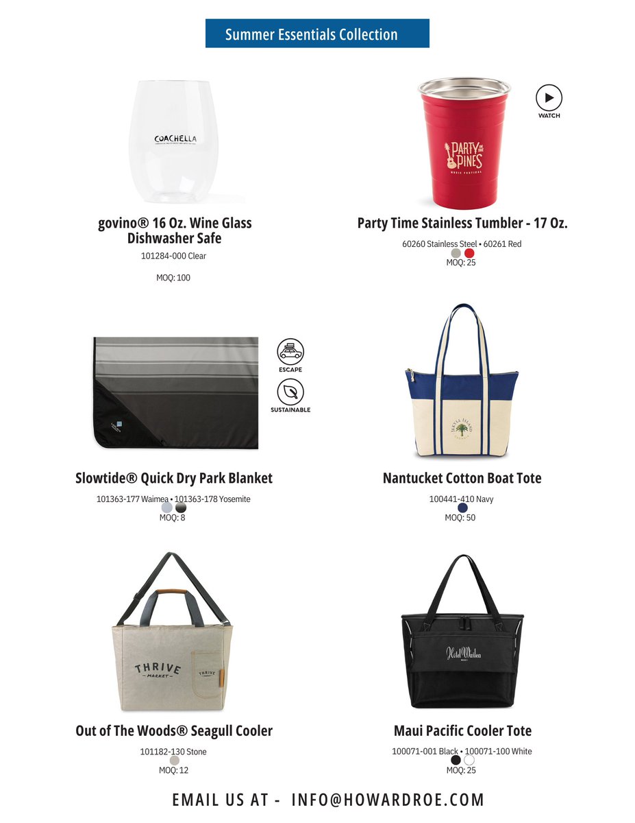 HowardRoeGifts's tweet photo. From the boat to the beach, these summer staples will keep the party going no matter what your plans are! 🌞🚤🌊🏖️

#summeressentials #promotionalitemsforsummer #brandeditems #promotowel #brandedbags #coolerbags #promoblanket   #summer #beach #outdoors #howardroe #nypromo https://t.co/DpDR9jtdiM
