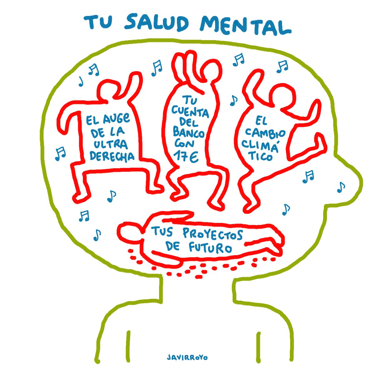 Así ilustra el dibujante <a href="/javirroyo/">Javirroyo</a> 'tu salud mental'. En colaboración con la revista semanal <a href="/elestafador/">El Estafador</a> eldiario.es/economia/joven…