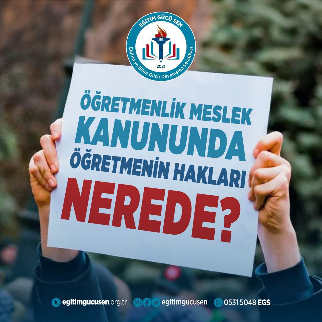 istanadolu_egs's tweet photo. Öğretmenlik Meslek Kanunu, hepimizin kanunu. Özlük haklarımızı güvence altına alan meslek itibarını zenginleştiren bir yasa istiyoruz.

@tcbestepe @tcmeb @RTErdogan @Yusuf__Tekin

#ÖMK12HazirandaMeydana https://t.co/C9nD8tbNHN