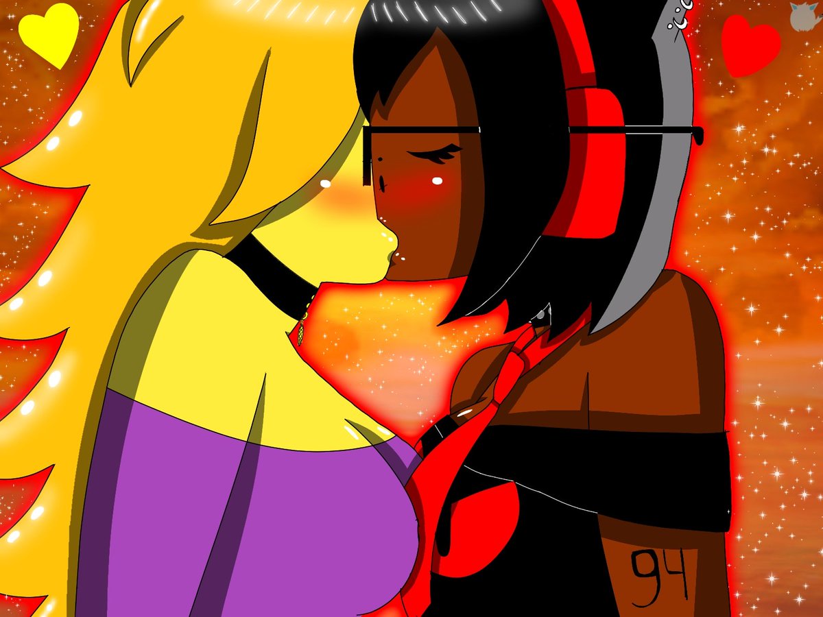 OberitaRiki's tweet photo. The sunset kiss
👩🏼‍❤️‍💋‍👩🏻🌇☀️💋💕💖🌟✨
.
 #myoc #gengar #pokemon #uncanny #phase207 #subphase #maskedsara #golden #scp087b #glasses #humanoidgirls #3rdgirlfriend #kissing #kissinglips #yuri #lesbian #polyamor #couple #ship #digitalart #animeart #humanoidart #fanart #artwork https://t.co/W6jfkxW8zB