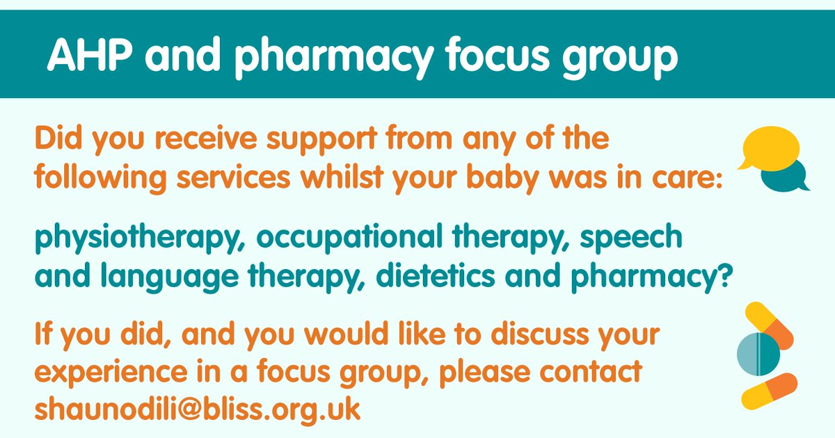 Did you receive support from any of the following services whilst your baby was in care: Physiotherapy, Occupational therapy, Speech and language therapy, Dietetics, Pharmacy? If yes, and you would like to discuss your experience in a focus group, please get in touch
